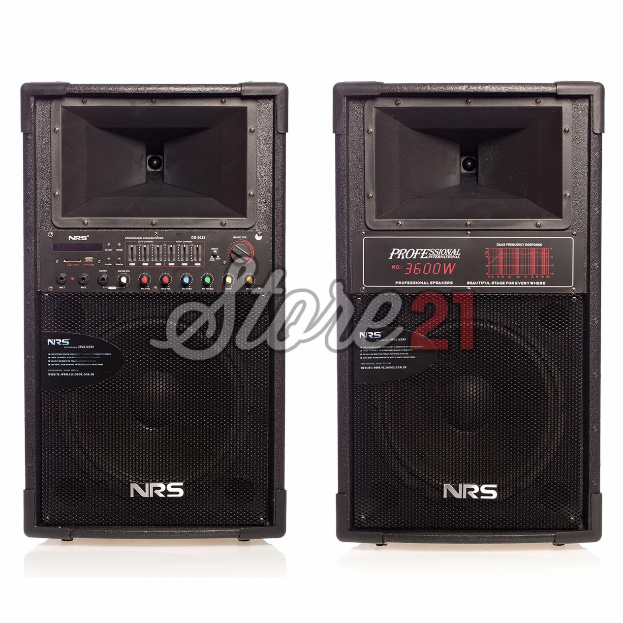Set Boxe Active Profesionale NRS-2022,640W,12 INCH, Microfon Wireless, USB, Radio, Bluetooth